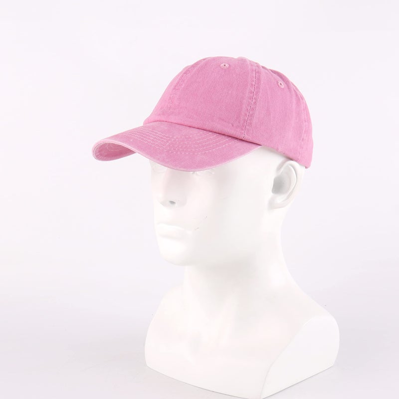 LANGZHEN Unisex Baseball Cap 100% Cotton Fits Men Women Washed Denim Adjustable Dad Hat(Pink, Large) - Image 4